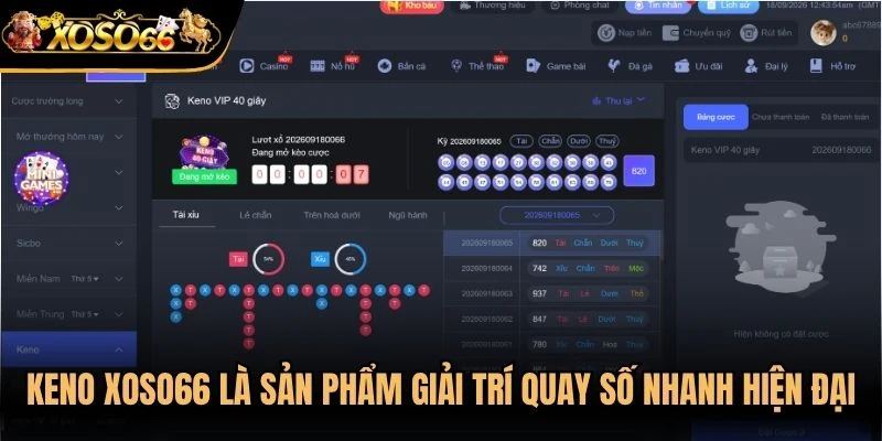 Keno Xoso66 là sản phẩm giải trí quay số nhanh hiện đại